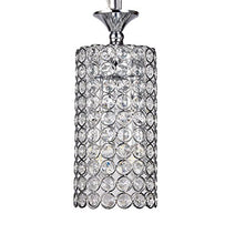 Load image into Gallery viewer, 1-Light Chrome Finish Round Metal Shade Crystal Chandelier [ Pair of 2 ] - EK CHIC HOME