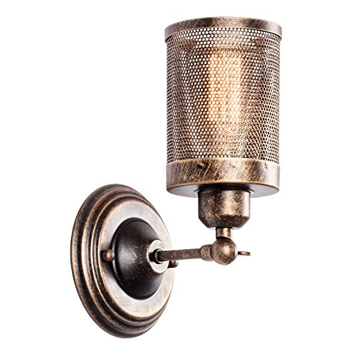 Wall Sconce Industrial Vintage 1-Light,  Adjustable Wall Cage Nets - EK CHIC HOME
