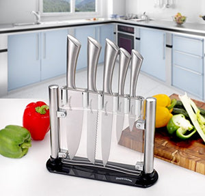 Kitchen Knives  - 6 Pieces Stainless Steel Knives with an Acrylic Stand - EK CHIC HOME