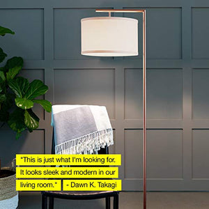 Modern LED Floor Lamp - Standing Pole with Hanging Drum Shade - EK CHIC HOME