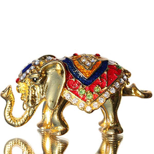 Elephant Jewelry Trinket Box Hinged Figurines Statues with Gift Box - EK CHIC HOME