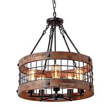 Load image into Gallery viewer, Round Wooden Chandelier Ceiling Lights, Brown - EK CHIC HOME
