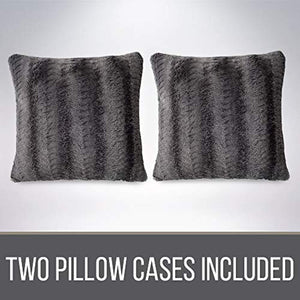 Faux Fur Pillowcases, Set of 2 Decorative Case Sets-18x18 - EK CHIC HOME