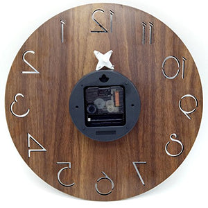 12" Vintage Numeral Design Tuscan Style Wooden Decorative Round Wall Clock - EK CHIC HOME