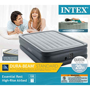 Standard Series Essential Rest Airbed with Built-In Electric Pump, Bed Height 20", Queen - EK CHIC HOME