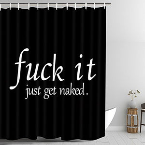 Black and White Funny Quotes Shower Curtains - EK CHIC HOME