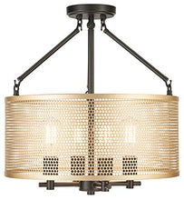 Load image into Gallery viewer, Gianni Chandelier Hanging Light Black w/Antique Brass - EK CHIC HOME