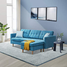 Load image into Gallery viewer, IConvertible Sectional Sofa Bed L-Shaped Couch Linen Fabric for Small Space - EK CHIC HOME