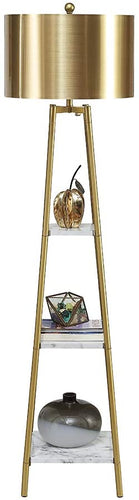 Standing with Shelves and Gold Modern Tall Pole Lamp - EK CHIC HOME