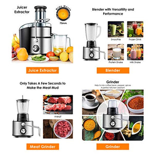 Electric 5-in-1 Professional Food Processor and Juicer Combo - EK CHIC HOME