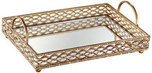 Load image into Gallery viewer, Antique Gold Mirrored Tray - EK CHIC HOME