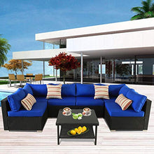 Load image into Gallery viewer, Patio Rattan Furniture Outside Sofa Black Rattan Couch Set - EK CHIC HOME