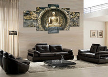 Load image into Gallery viewer, 5 Panels Canvas Prints Golden Buddha - EK CHIC HOME
