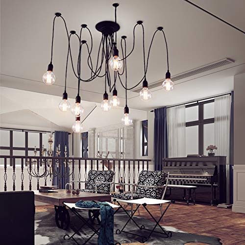 10 Arms Spider Lamps Vintage Spider Pendant Lighting Rustic Chandelier - EK CHIC HOME