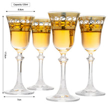 Load image into Gallery viewer, Crystal Gold Italian Design Red Wine Glasses Double-Row Gold -Set of 4 - EK CHIC HOME