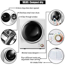 Load image into Gallery viewer, 10LBS Capacity Portable Clothes Dryer with Stainless Steel Tub - EK CHIC HOME