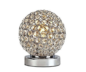 Crystal Silver Ball Table Lamp Bulb Included - EK CHIC HOME