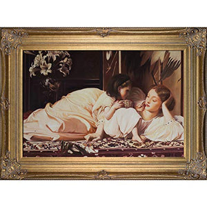 Mother and child Framed Oil Painting by Lord Frederic Leighton - EK CHIC HOME