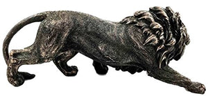 Collectible, The King of The Jungle Bronzed Lion Figurine Battle Attacking Stance Statue - EK CHIC HOME