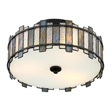 Load image into Gallery viewer, 14-in W Black Tiffany-Style Flush Mount Light - EK CHIC HOME