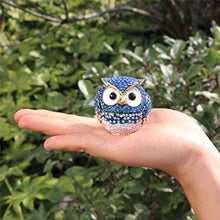 Load image into Gallery viewer, Diamond Light Blue Owl Hinged Hand-Painted Figurine Collectible Ring Holder - EK CHIC HOME