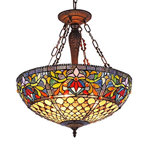 Tiffany Pendant Chandelier Multi-Colored - EK CHIC HOME
