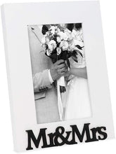 Load image into Gallery viewer, White Wood Sentiments “Mr &amp; Mrs” Picture Frame, 4x6 inch, - EK CHIC HOME