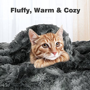 Luxury Super Soft Faux Fur Fleece Warm Breathable Lightweight (60x80, Twin Size Black) - EK CHIC HOME