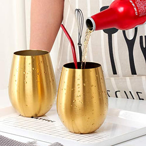17 oz Stainless Steel Stemless Wine Glass (Gold) - EK CHIC HOME