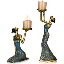 Load image into Gallery viewer, Antique Beauty Decorative Candle Holders,Set of 2-Functional Gift (Blue, Small) - EK CHIC HOME