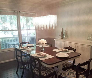 Modern Linear Rectangular Island Dining Room Crystal Chandelier - EK CHIC HOME