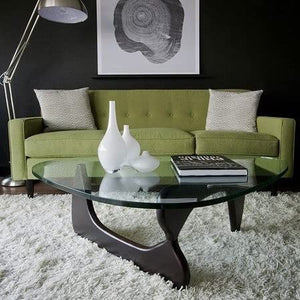 Triangle Glass Coffee Table Vintage Glass End Table - EK CHIC HOME