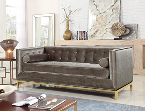 Iconic Elegant Tufted Velvet Plush Taupe - EK CHIC HOME