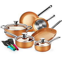 Load image into Gallery viewer, 12pcs Nonstick Cookware Set, Pots and Pans Set with Stainless Steel Handles, - EK CHIC HOME