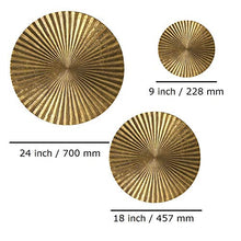 Load image into Gallery viewer, Set of 3 Bright Gold Sunburst Large Metal Wall Art Decorative Sculpture - EK CHIC HOME