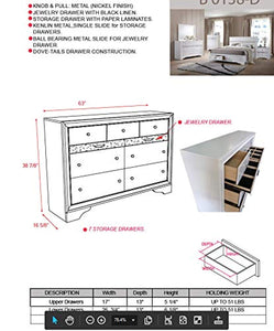 6-Piece Watson Queen Size Bedroom Set. Bed, Dresser, Mirror, Chest & 2 Night Stands - EK CHIC HOME