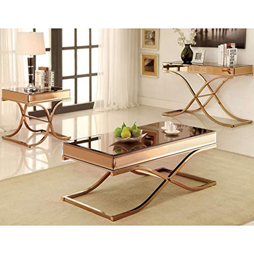 Orelia Luxury Copper 3-Piece Accent Table Set - 3piece - EK CHIC HOME