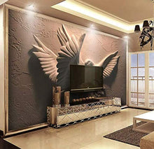 Load image into Gallery viewer, 3D Embossed Sculpture Wallpaper Cement Pigeon Wall Mural Minimalist Home Decor - EK CHIC HOME