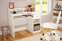 Load image into Gallery viewer, White Desk with Keyboard Tray, White - EK CHIC HOME