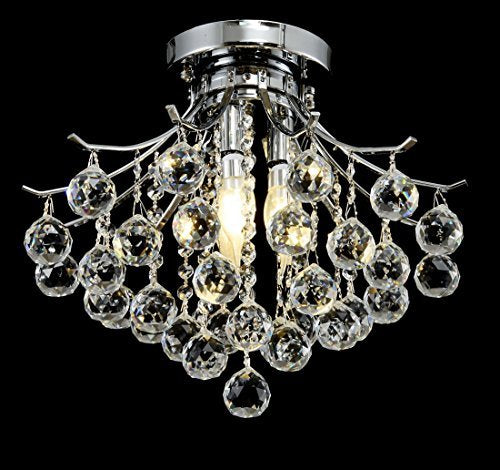 Modern Style 4-Light Chrome Finish Crystal Chandelier  W16