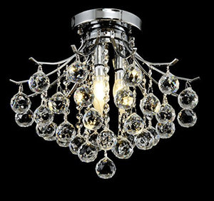 Modern Style 4-Light Chrome Finish Crystal Chandelier  W16" x H12" - EK CHIC HOME