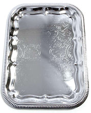 Load image into Gallery viewer, (Pack of 4) Oblong Rectangular Trim Victoria Floral Engraved Serving Plate - EK CHIC HOME