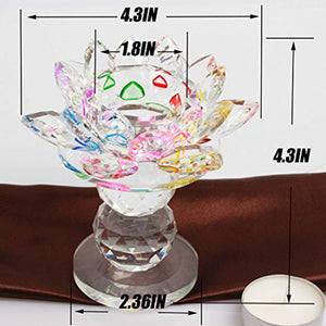 Crystal Lotus Flower Tealight Candle Holder 4.5 Inch - EK CHIC HOME