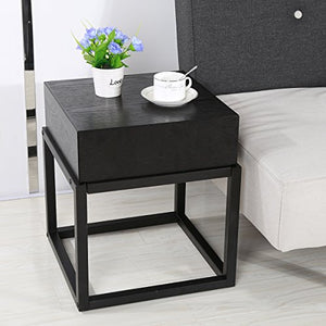End Side Table/Night Stand with Storage - EK CHIC HOME