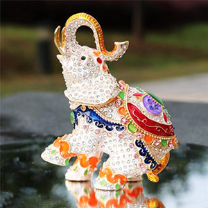 Elephant Trinket Box Hinged Hand-Painted Figurine Collectible Ring Holder - EK CHIC HOME