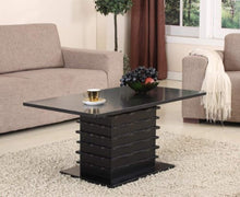 Load image into Gallery viewer, Black Wood Finish Wave Design Occasional Table Set Coffee Table &amp; 2 End Tables - EK CHIC HOME