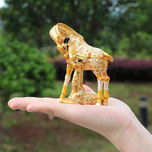 Hand Painted Enameled Giraffe Mother and Child Decorative Trinket Box - EK CHIC HOME