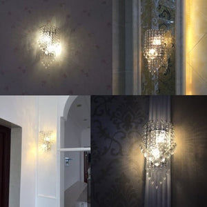 House Scone Crystal Wall Lamp, Silver - EK CHIC HOME
