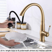 Load image into Gallery viewer, Pull Down Kitchen Faucet with Sprayer Single Handle Brass - EK CHIC HOME