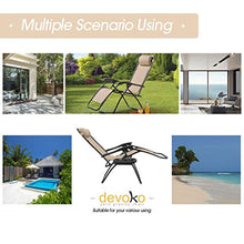 Load image into Gallery viewer, Devoko Patio Zero Gravity Chair Outdoor Adjustable Folding Lounge Chairs Set of 2 (Beige) - EK CHIC HOME